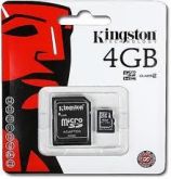 Cartão de Memoria Kingston 4gb Micro Sd + Adaptador SD