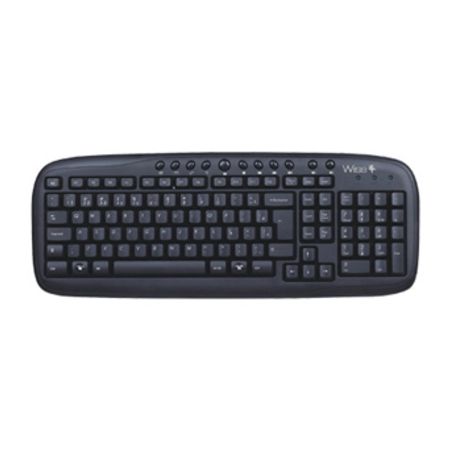 Teclado WiseCase Multimídia PS2 Preto