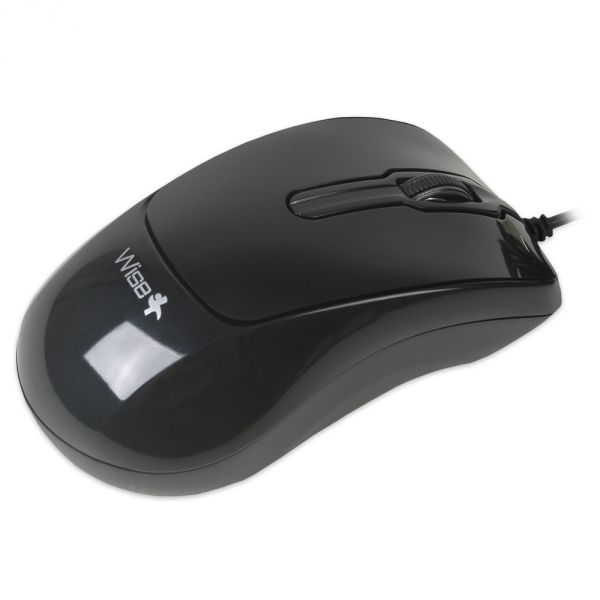 Mouse Óptico Wisecase PS2 Black Piano